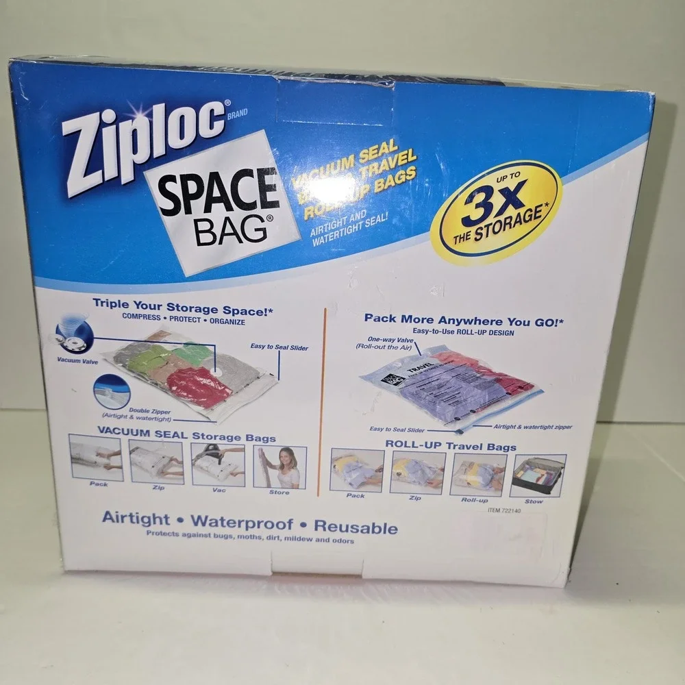 Ziploc Space Bag 15 Bag Super Value Pack Vacuum Seal & Travel Bags 722140